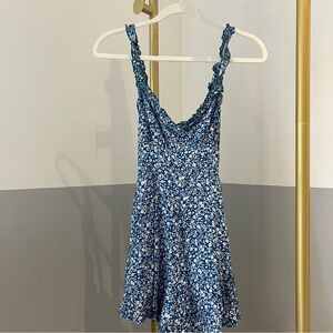 Princess Polly Thunderclouds Blue Floral Romper